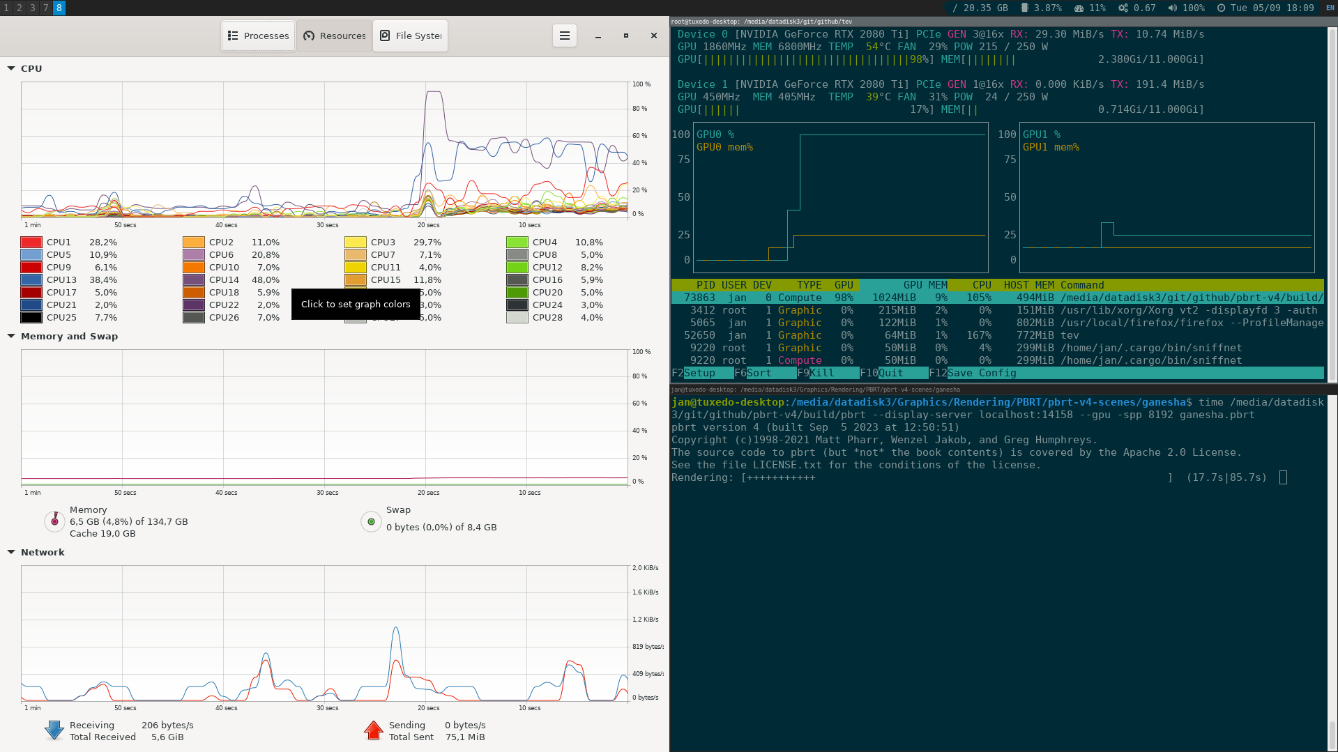 Using NVIDIA GPU top while rendering on the GPU